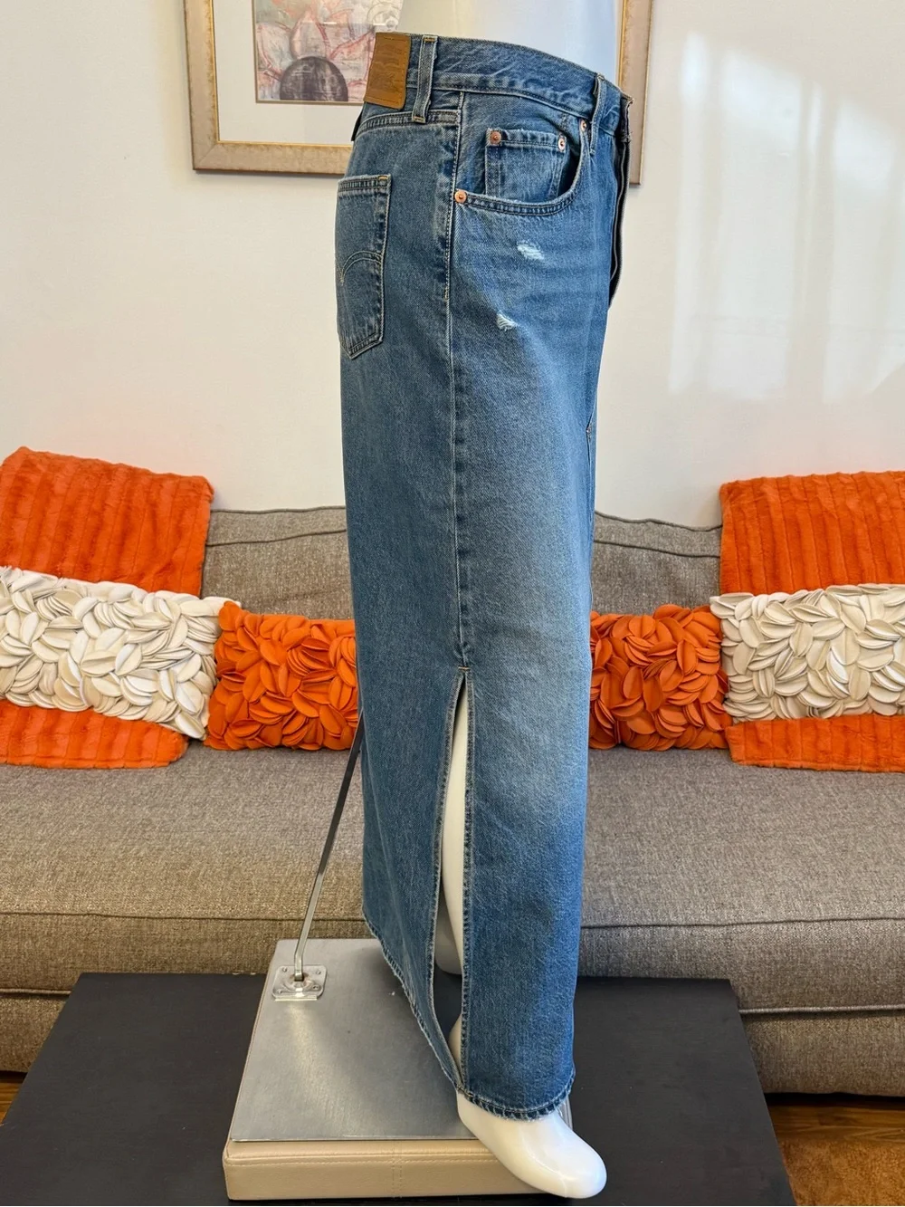 ❣️🆕Levi's Cotton Iconic Side-Slit Maxi Denim Skirt❣️
